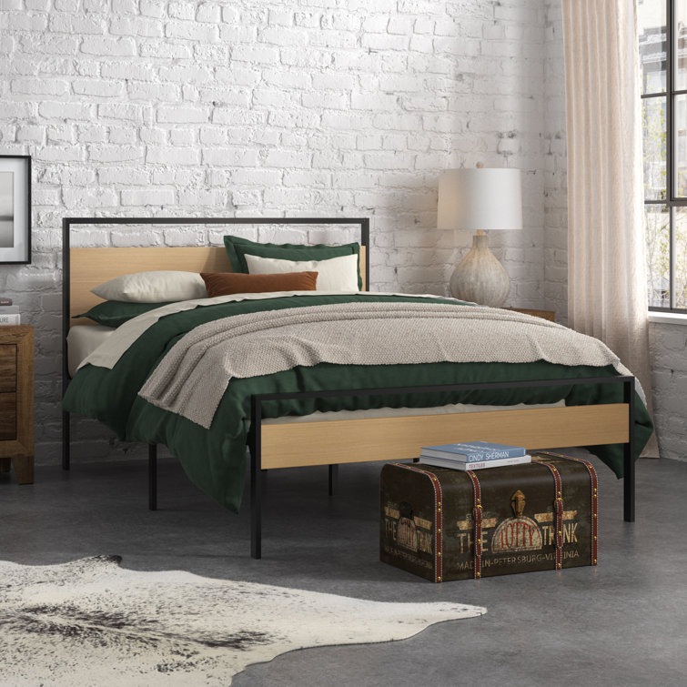 Metal and deals wood platform bed